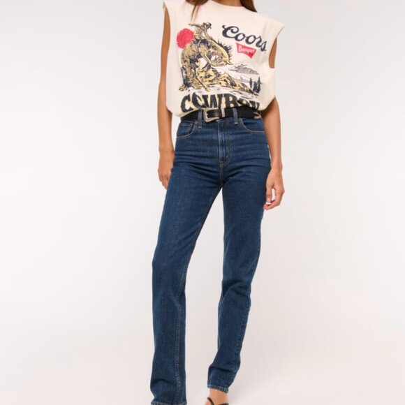 Abercrombie & Fitch Ultra High Rise 90s Straight Jean - Picture 1 of 4